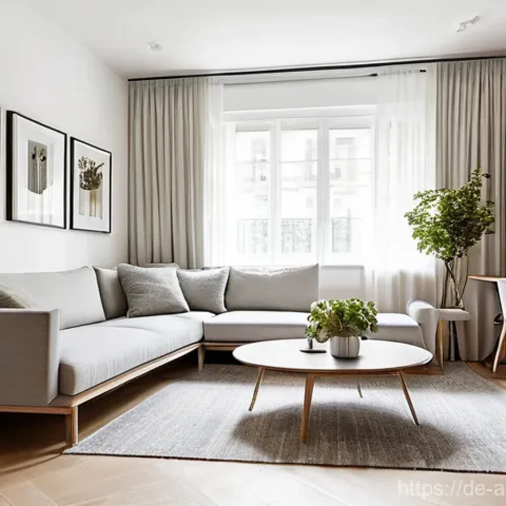 건축 공간 활용 아이디어 - **Prompt: Multifunctional Living and Dining Area in a Modern Small Apartment**
A brightly lit, m...